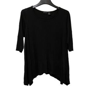 Tahari Linen Blend Black Tunic